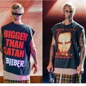 Fear of God Purpose Tour Justin Bieber Marilyn Manson Tee Barneys NWT